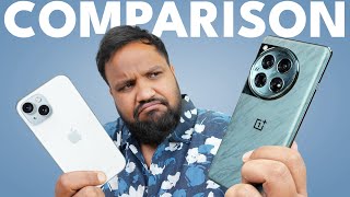 Trakin Tech English Videos OnePlus 12 vs iPhone 15 Detailed Comparison Review - Small iPhone vs Big Android!