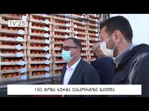 150 ტონა ხურმა ექსპორტზე გავიდა
