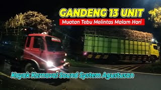 Iring Iringan Truk Gandeng Muat Tebu Menuju Krebet