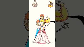 BUFF MARIO PROTECTS PEACH 💪 | COUPLE GOALS OR TOXIC? #shorts
