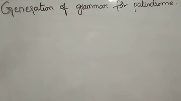 Generate Context Free Grammar For Palindrome Of a String