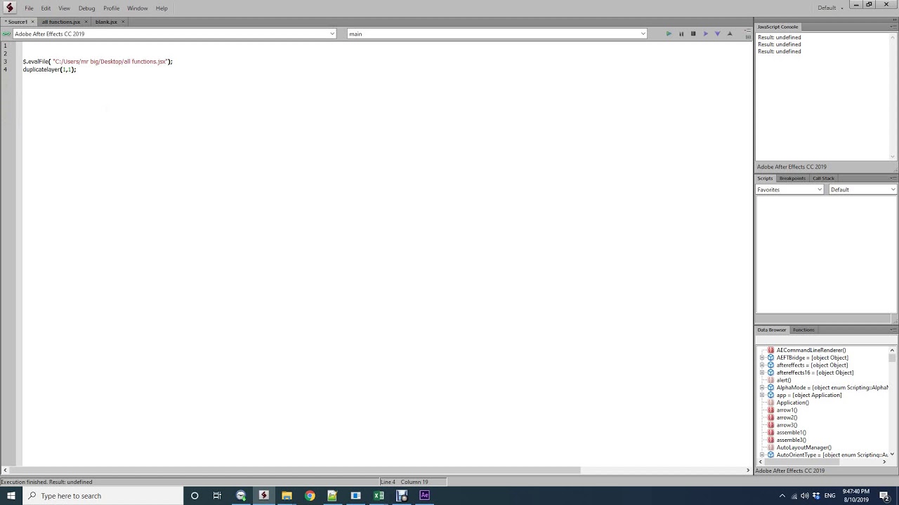 how to call function from an external file in extendscript tutorial ...
