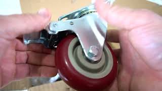 ABSLIMUS 3 inch Heavy Duty Casters Load 2000lbs, Lockable Bearing Plate Caster Wheels with Brakes