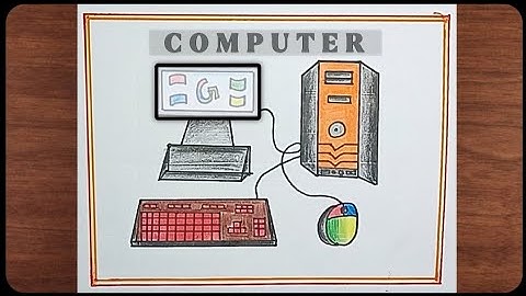 How to Draw Desktop Computer Step By Step / Computer Parts Drawing / Computer Drawing