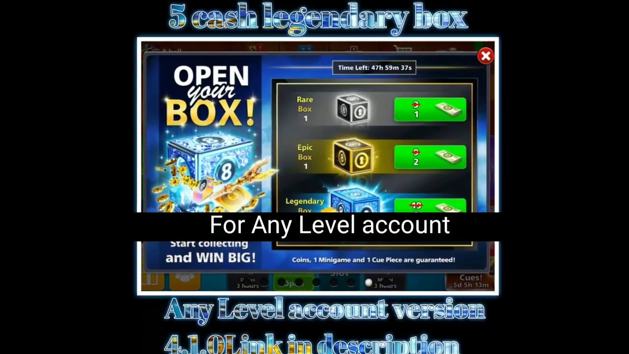 5 cash 1 legendary box || 4.1.0 version mod  || working in all level account