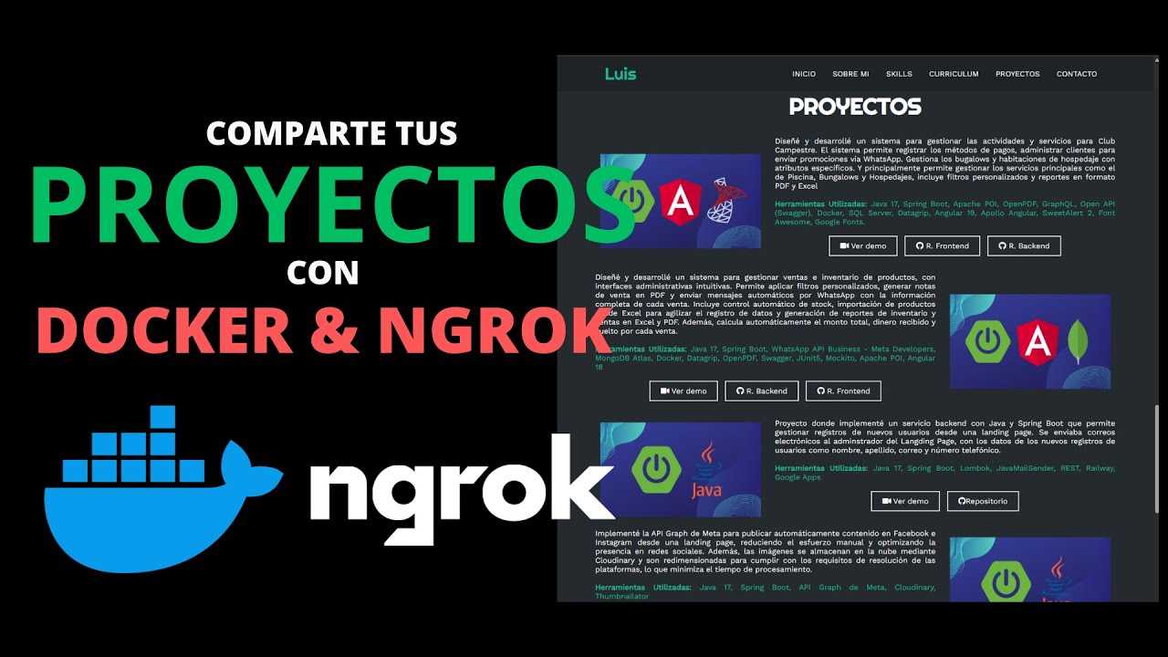 Comparte tus proyectos Front-end, Páginas Web y más con Docker y Ngrok