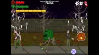 Freak o Lantern Boss Run 2: Diced Delinquents
Well, continuing on with the Boss Run, Im gonna battle some juvenile delinquents. Oddly enough, unlike what you see in the normal levels of the game, the delinquents who use chainsaws actually come back instead of going for a full retreat. Of course it is easier to get multiple hits on those guys than it is for the dogs. Strangely enough, damaging the delinquents also provides candy, which makes this battle easier if you have sugar rush mode equipped.
Heres the game if you want to play it.: http://www.newgrounds.com/portal/view/626809 Freak o Lantern Boss Run 2: Diced Delinquents