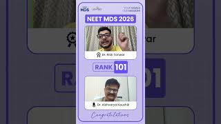 🏆 NEET MDS 2026 Rank 101 | Dr. Ritik Ranwar's Success Journey with Dr. Aishvarya Kaushik 🔥