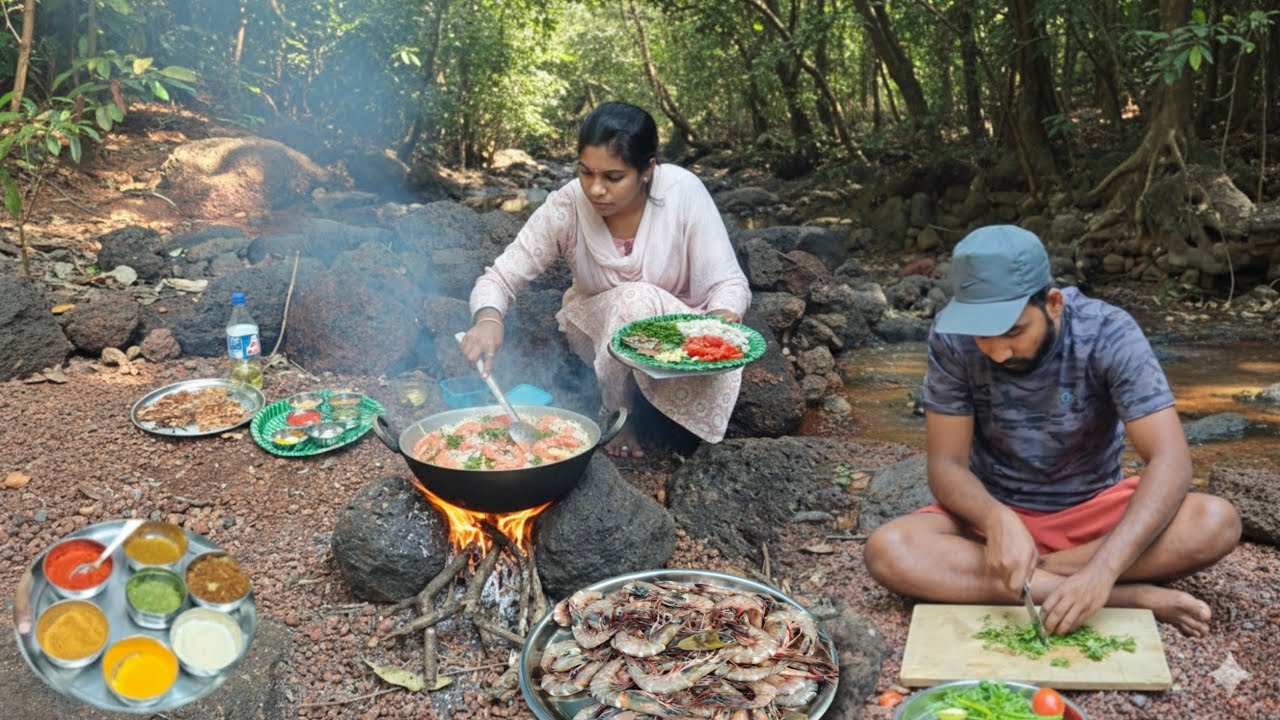 जंगलातील कोळंबी बिर्याणी रेसिपी , मोठया झिंग्यांची बिर्याणी | Prwans biryani recipe @kokanimasala 