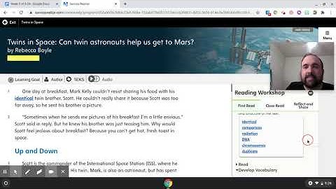 Twins in Space Reading