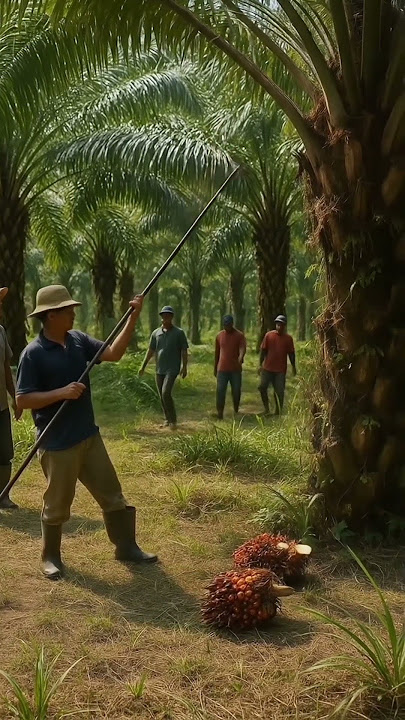 Indonesia Palm harvest forest 3d shorts #indonesia #palmforest #3d #palmtreeclimbing #shorts #viral