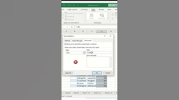 Data Validation in Excel #youtubeshorts #shorts
