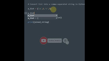 How to Convert list into a comma separated string in Python #shorts