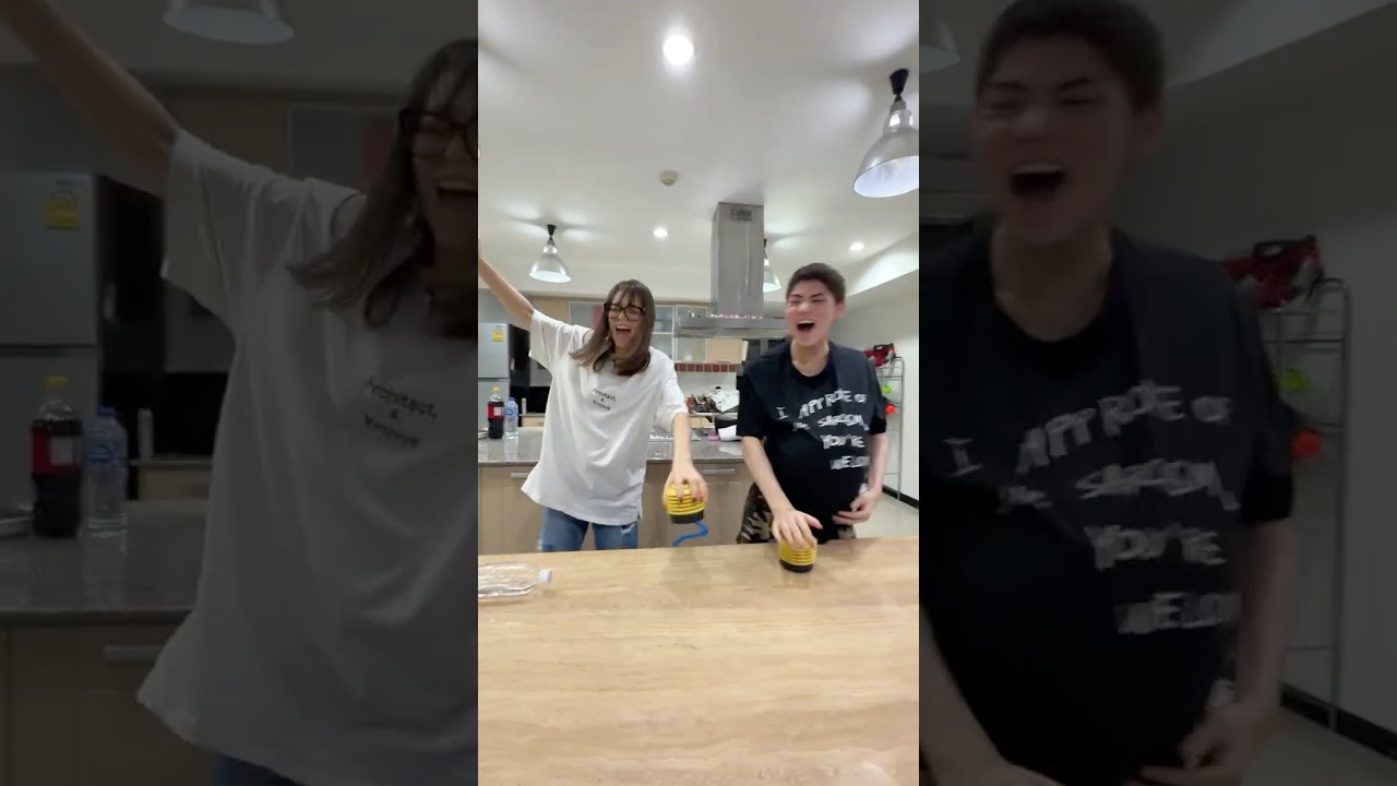 これは焦る…風船が割れたら負け…ペットボトルチャレンジ😱