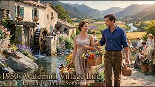 Golden Fields at Sunset 🌅 | Nostalgic 1950s Village Music for Relaxation