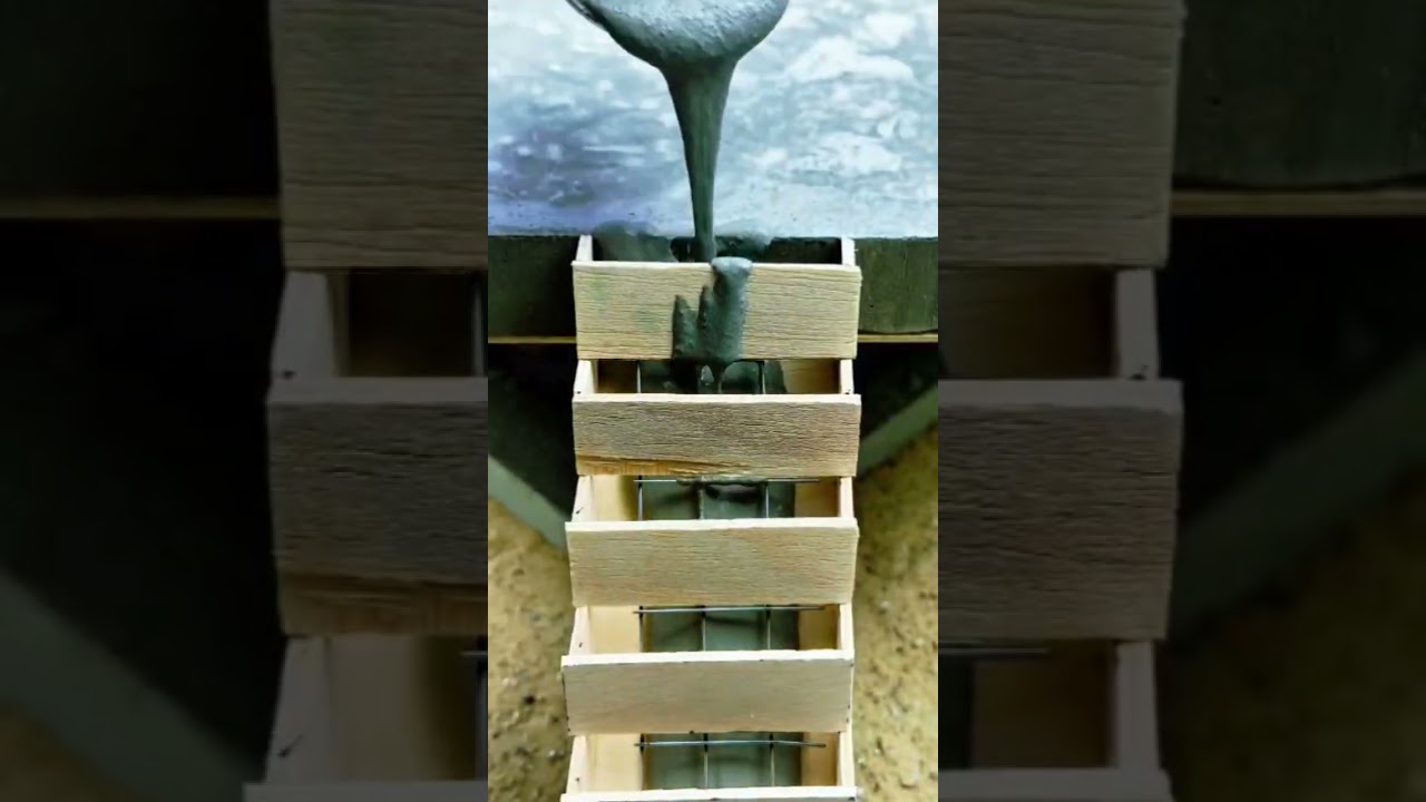 Miniature Concrete Pouring: Building a Tiny House on Curved Pillars 🏠 