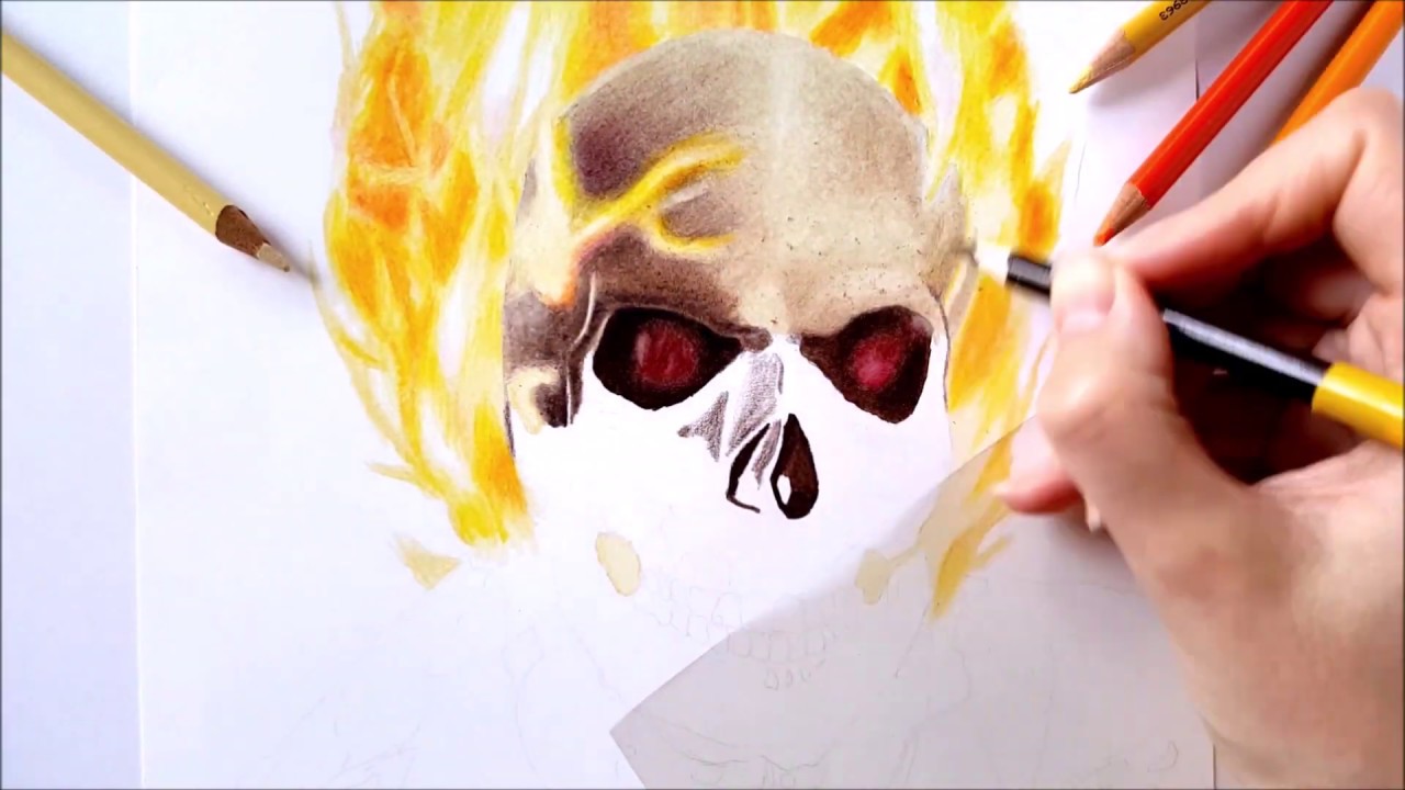 How To Draw Ghost Rider - Drawing Easy Ghost Rider - 680x678 PNG Download -  PNGkit