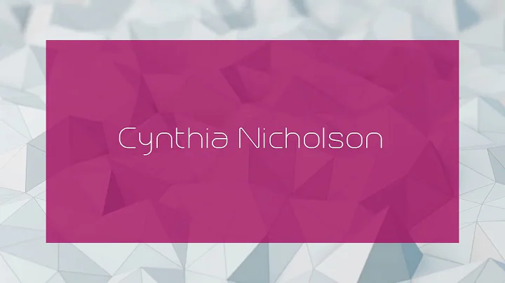 Cynthia Nicholson - appearance