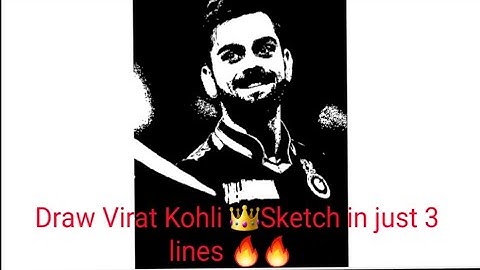 Making of Virat King 👑 Kohli Sketch in just 3 lines 🔥🔥 Using Python 💥 💯 #viral #viralvideo #kohli