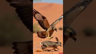 The Ultimate Chase! Hawk vs. Rabbit in the Desert 🦅🏜️.  #shortsvideo #shortvideo #short Wealth