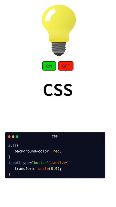 Bulb on and off project using html and JavaScript #shorts#html#css# ...