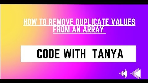 How to Remove Duplicate Values from an Array | JavaScript Interview Question #interviewquestions