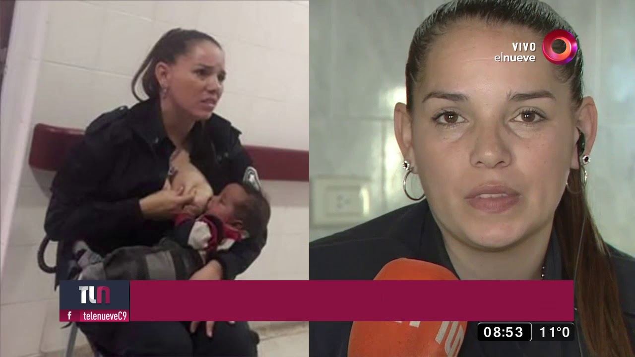 Mujer policía amamantó a un bebé internado