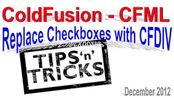 Using ColdFusion CFDIV to Replace Checkboxes