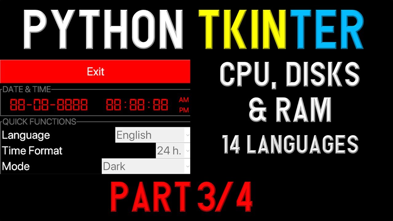 Python Tkinter - Приложение на ЦП, диски и RAM (ч. 3/4) - YouTube