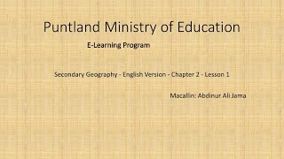 Secondary Geography - English Version - Chapter 2 - Lesson 1