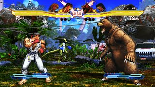 Ryu & Ken vs Kuma & Lei (Hardest) Street Fighter X Tekken