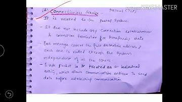 Connection oriented and connectionless services - lecture10/computer network