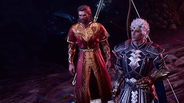 Astarion sassing Gale in the mind flayer colony