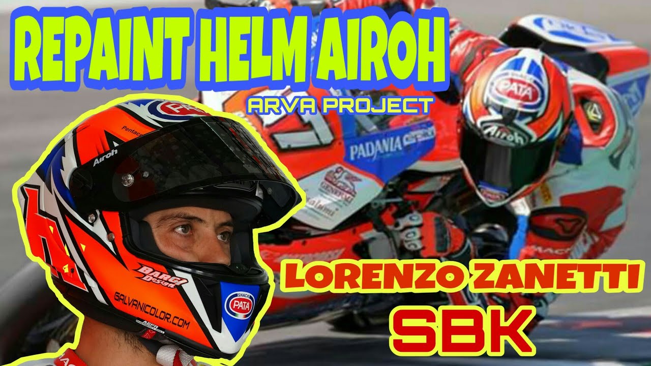 REPAINT HELM AIROH LORENZO ZANETTI 87 SBK - YouTube