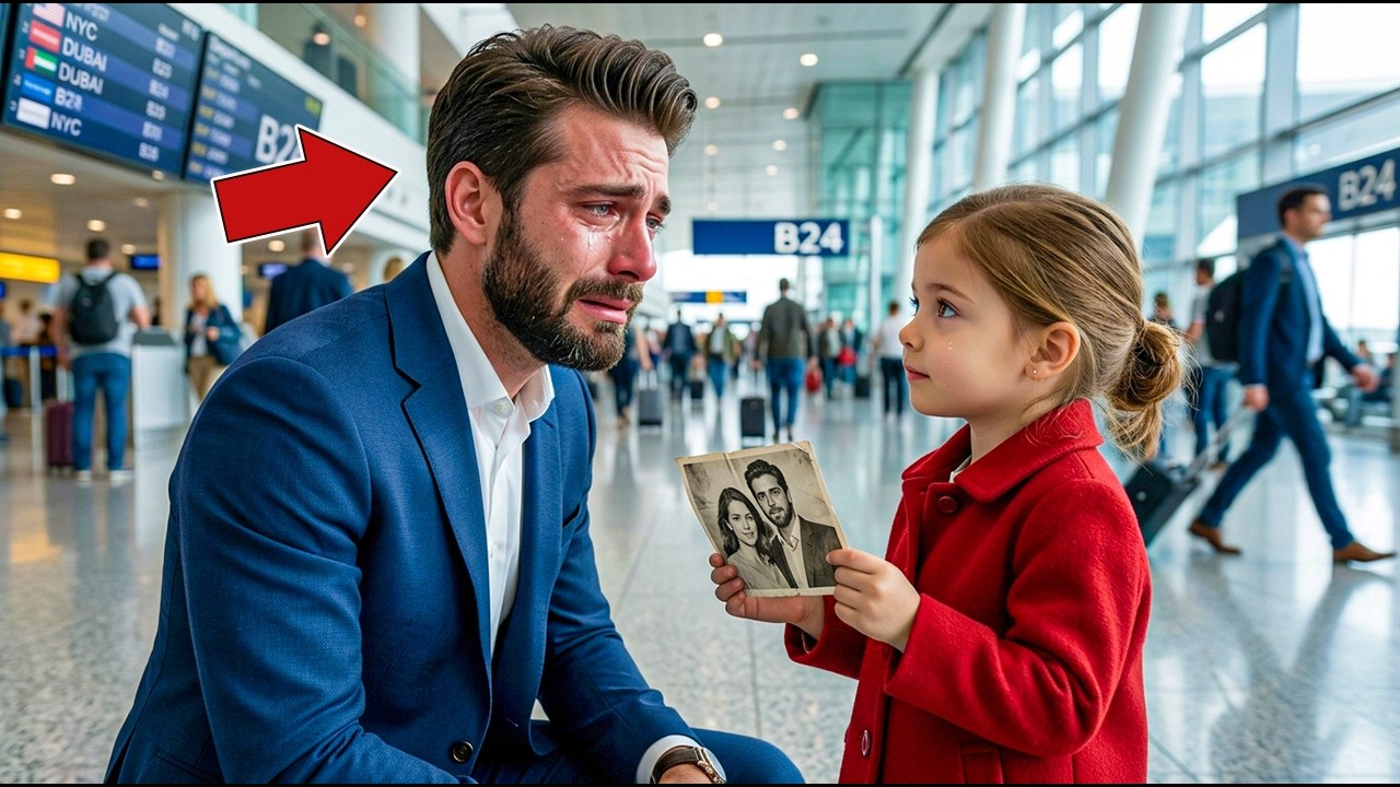 Une fillette pauvre attend à l’aéroport avec une photo… le milliardaire éclate en larmes