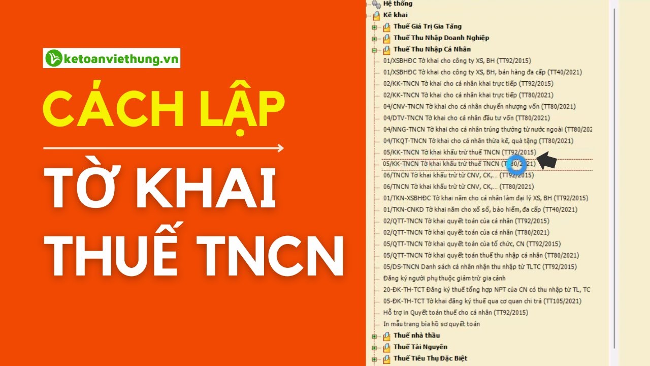 Cách Lập Tờ Khai Thuế TNCN Theo Mẫu 05/KK Trên HTKK (Mới Nhất)