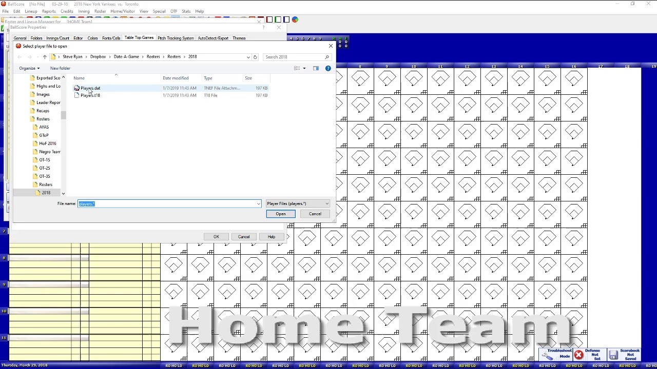 Ballscore How to use Trecs/LUF Lineups and APBA Card images in BallScore - YouTube