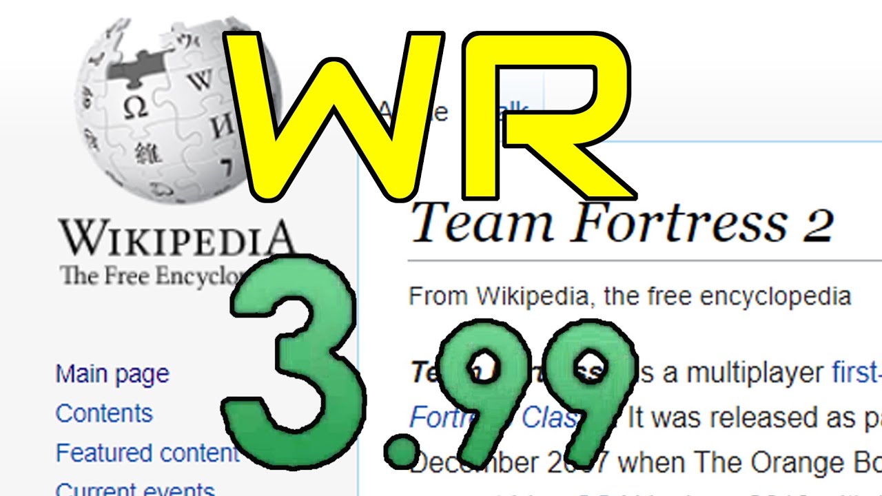 Wikipedia Team Fortress 2 Any% Speedrun World Record - Youtube