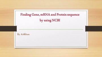 Finding Gene, mRNA and Protein sequence by NCBI