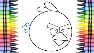 How To Draw ANGRY BIRDS - Easy Red Angry Bird Step by Step Drawing