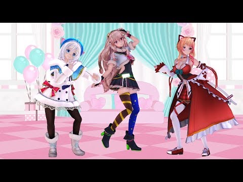 【MMD】 電脳少女シロとアイドル部で｢スキスキ絶頂症｣
