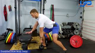 Dumbbell Row With a Twist | DB Back Exercise for Lats, Upper‑Back & Oblique Engagement