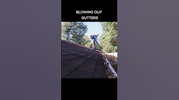 SATISFYING cleaning of the gutters with LEAF blower