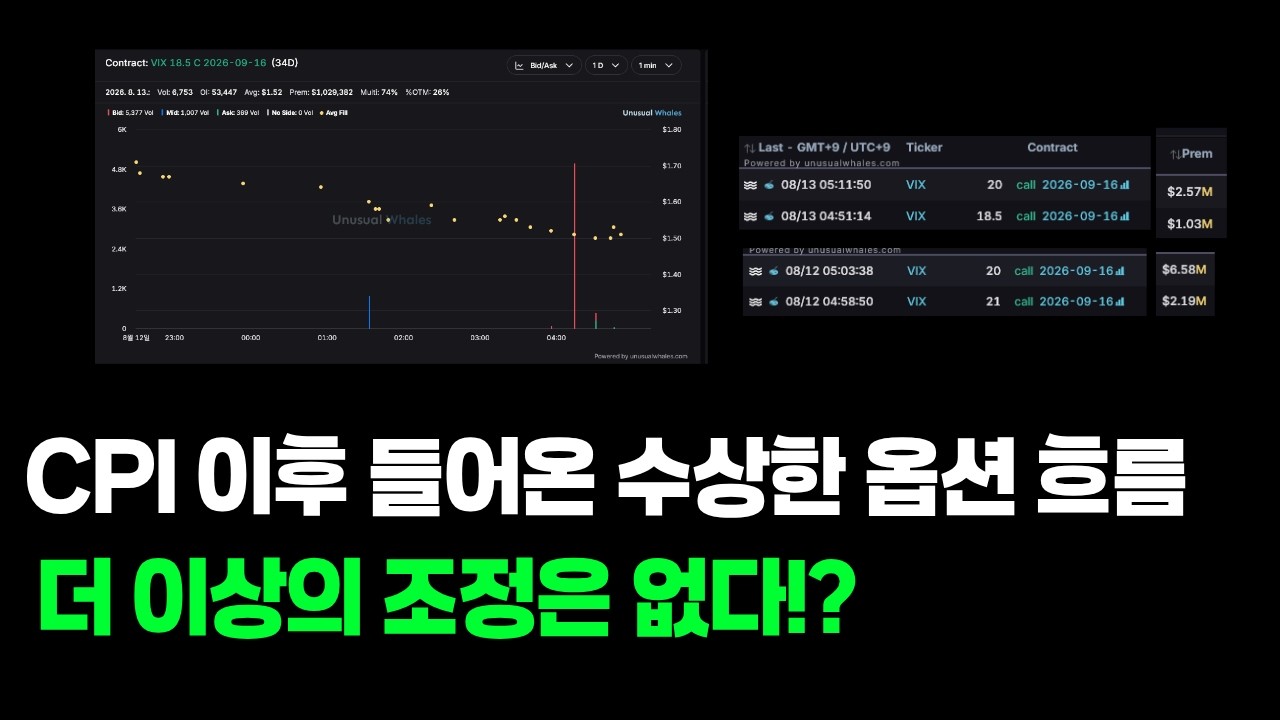 CPI 이후 들어온 평소와는 다른 옵션 흐름, 더 이상의 조정은 없다?!
