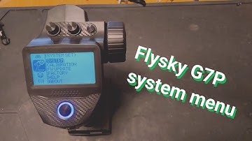 Flysky G7P System menu, Language, idle alarm, Battery settings, LCD settings and calibration