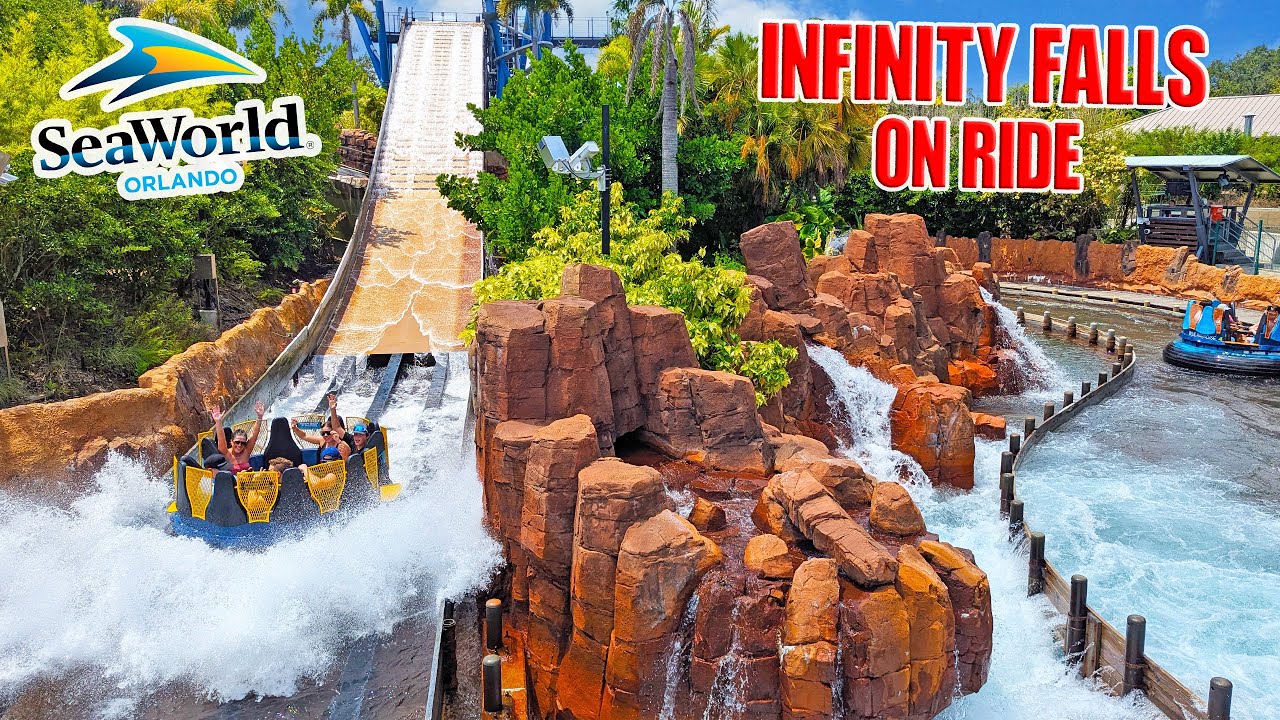 Ride Infinity Falls River Raft at SeaWorld Orlando (Nov 2025) [4K ...