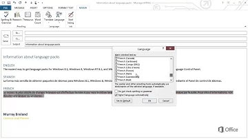Change the language the spelling checker uses
