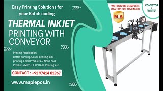 Automatic Batch Coding Machine Inkjet printer with feeder conveyor  Price Date Batch on small Bottle