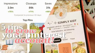 📌 - 5 tips to grow your pinterest account FAST in 2021 ˗ˏˋ how i got 1M  monthly viewers!  ˎˊ˗