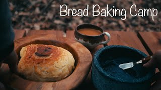 SOLO CAMPING WITH COZY OUTDOOR COOKING - BREAD, CHAI LATTE - [Relaxing Camping Sounds - ASMR]